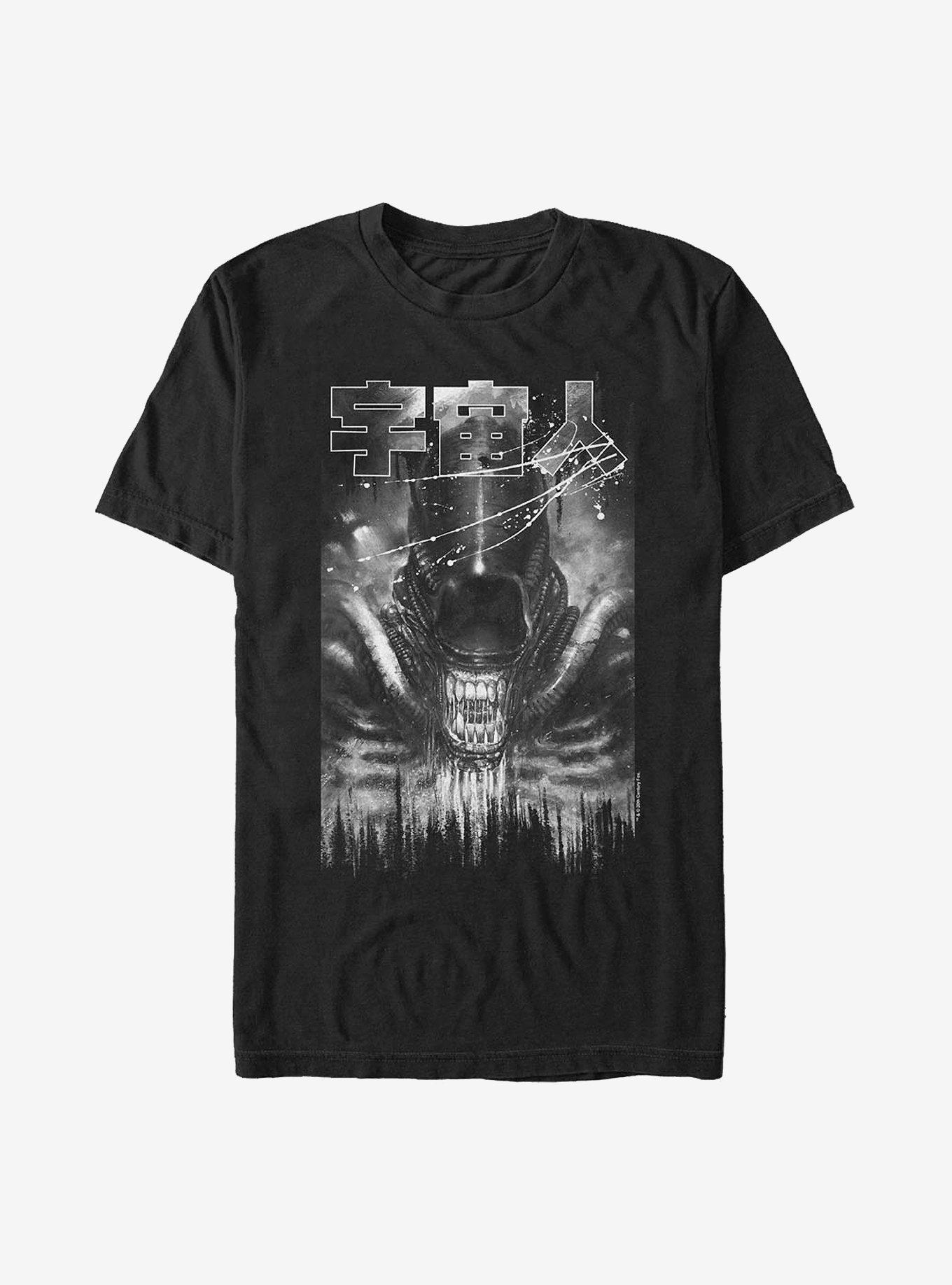 Alien Splatter Poster T-Shirt, BLACK, hi-res