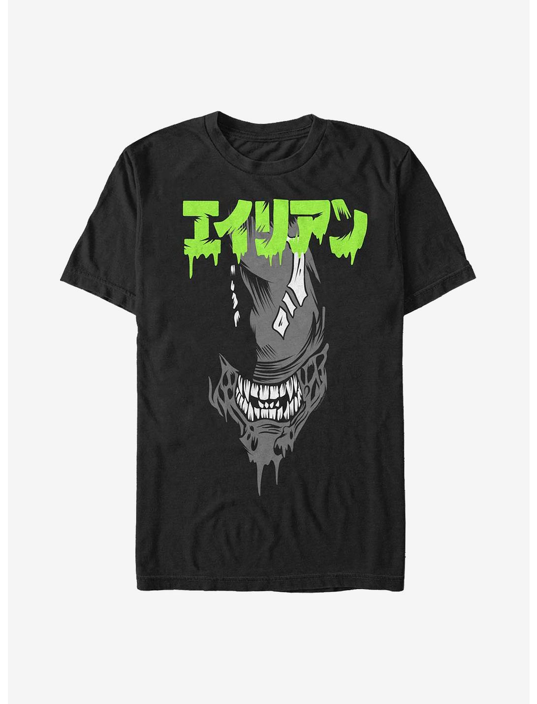 Alien Big Face Japanese T-Shirt, BLACK, hi-res