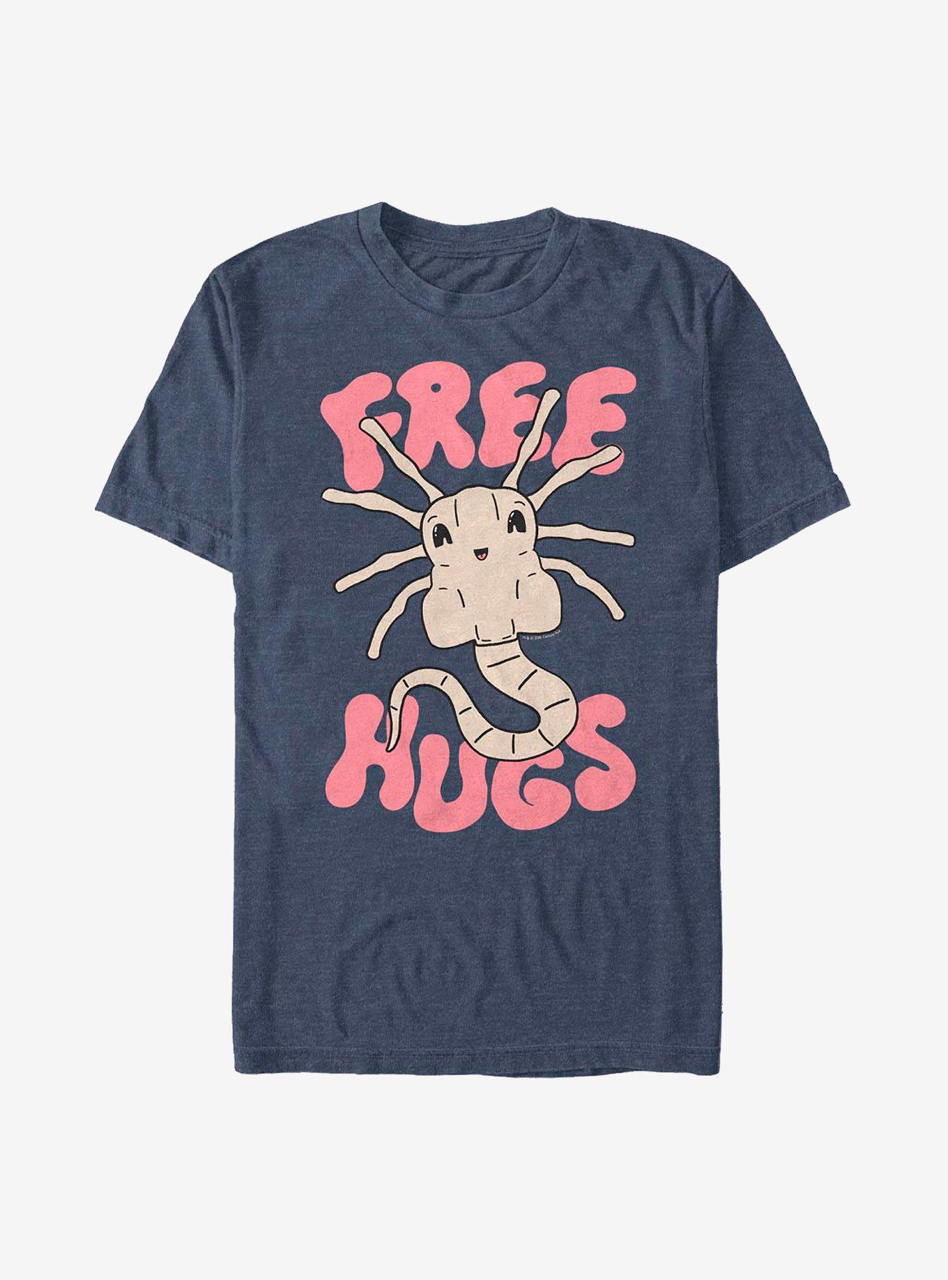 Alien Free Hugs T-Shirt, NAVY HTR, hi-res