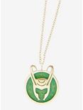 Marvel Loki Helmet Symbol Pendant Necklace, , hi-res