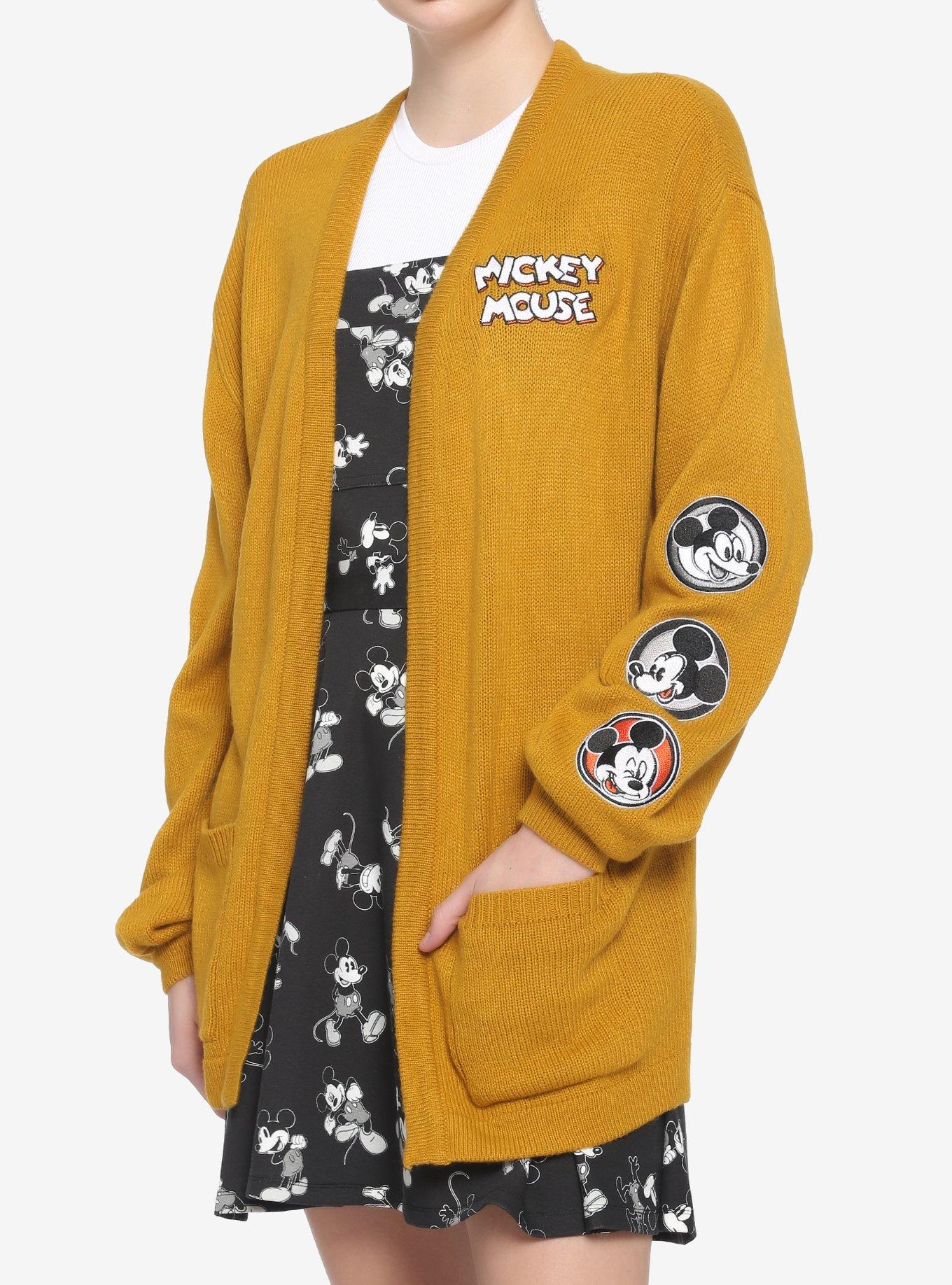 Her Universe Disney Mickey Mouse Mustard Girls Open Cardigan, MULTI, hi-res