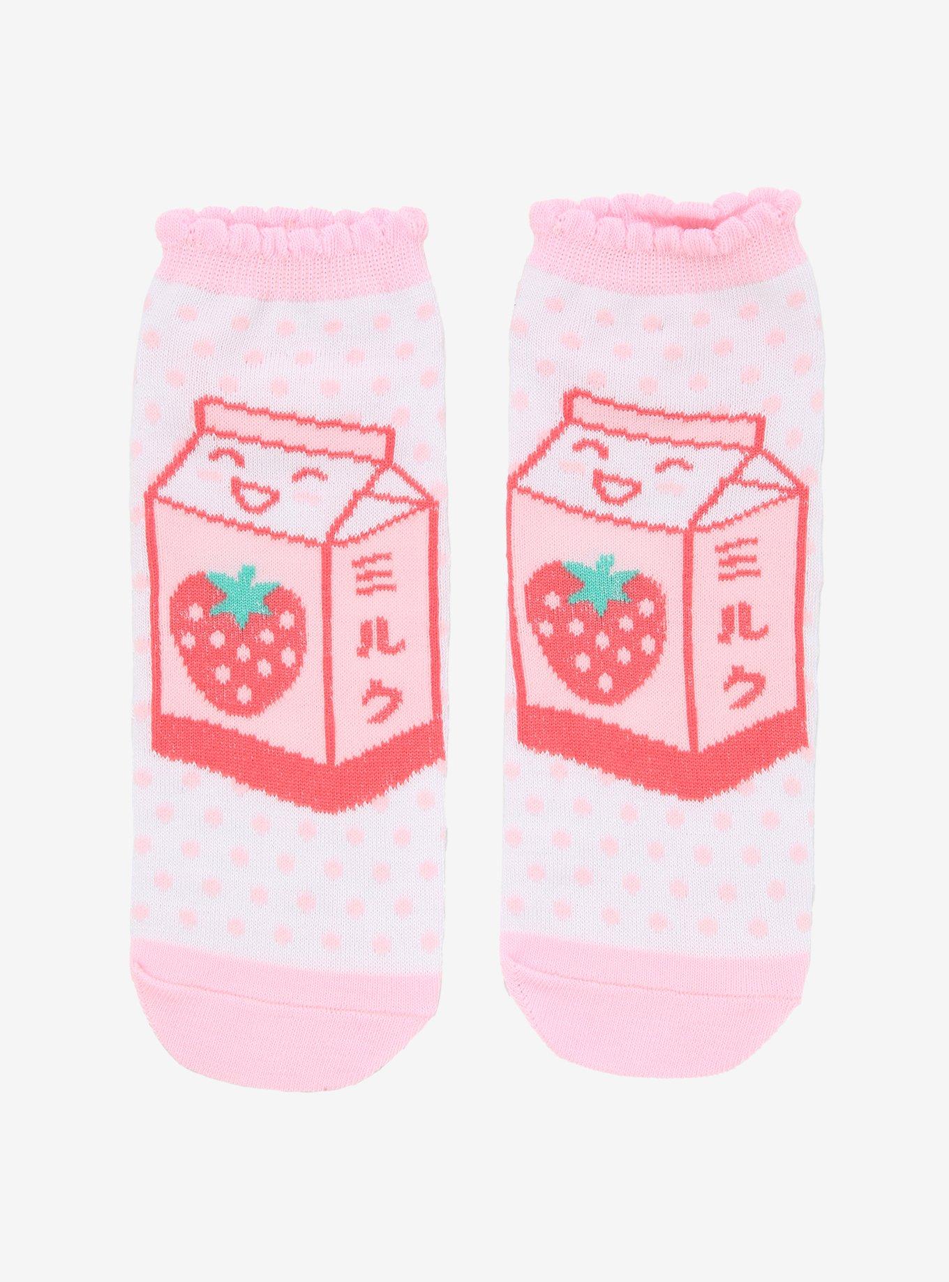 Strawberry Milk Lettuce Hem Ankle Socks Hot Topic