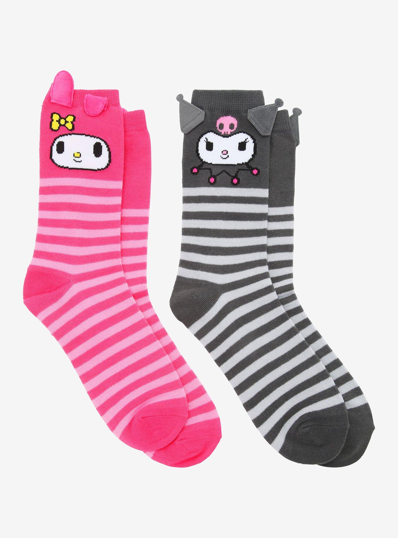 My Melody & Kuromi Character Crew Socks 2 Pair, , hi-res
