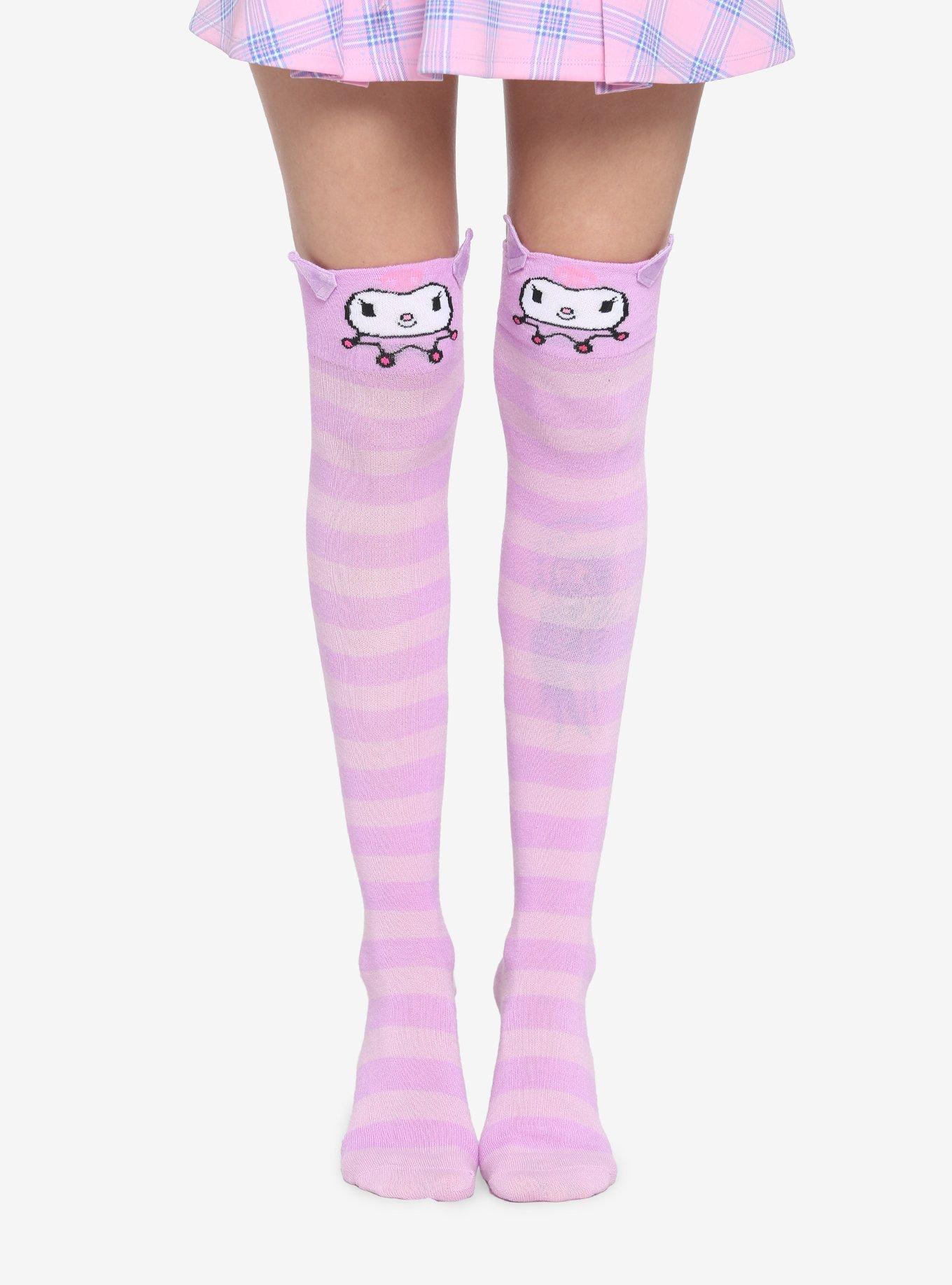 Kuromi Stripe Knee High Socks Hot Topic