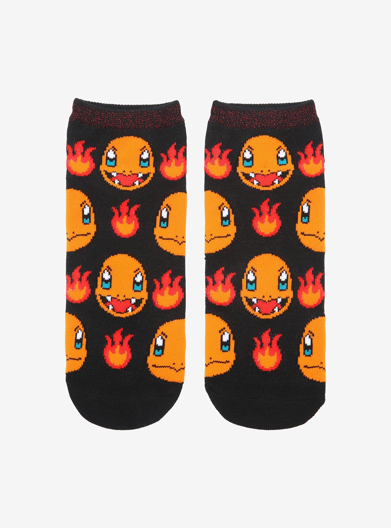 Pokemon Charmander Flames No-Show Socks, , hi-res