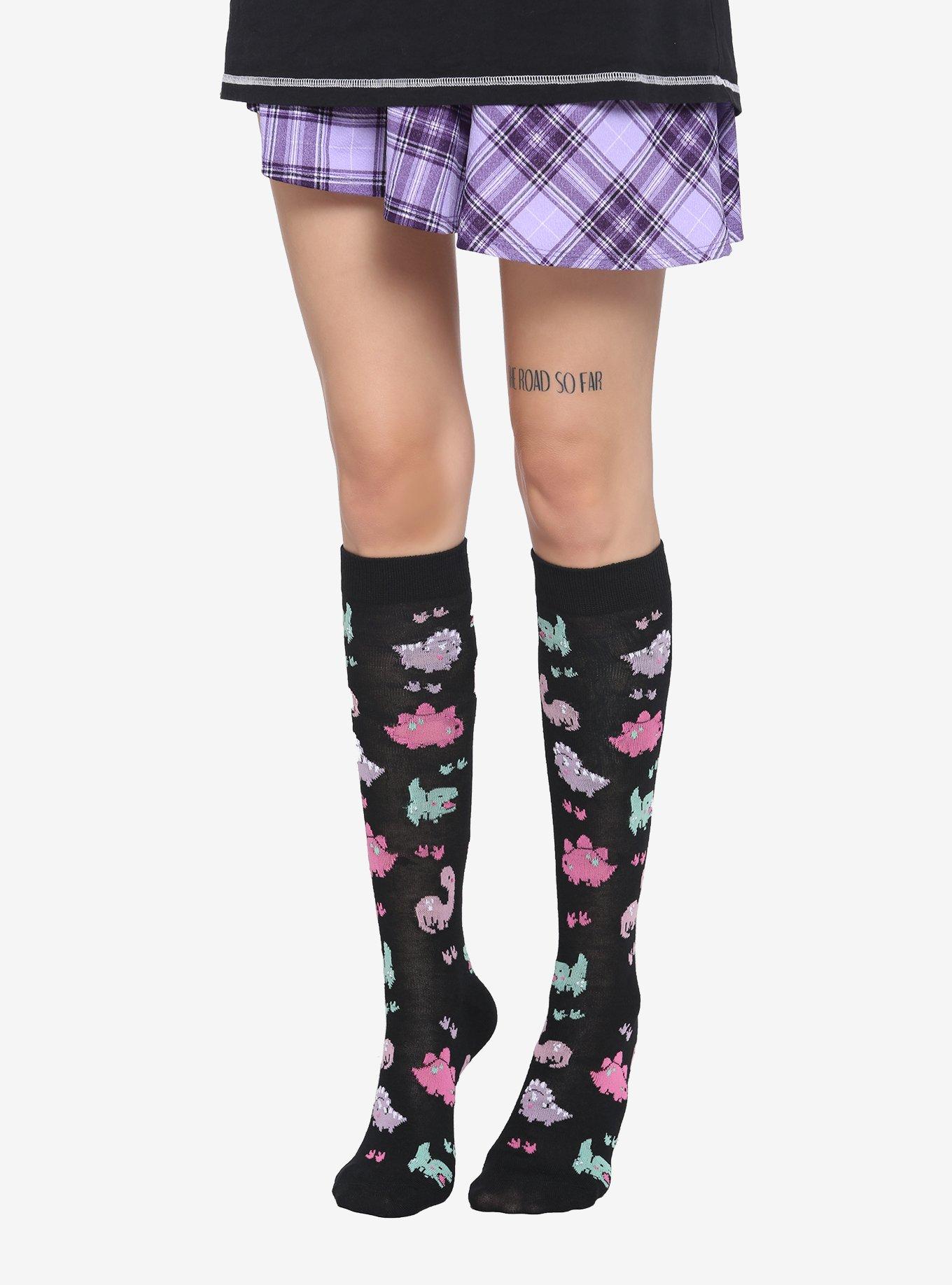 Kawaii Dinosaurs Knee-High Socks, , hi-res