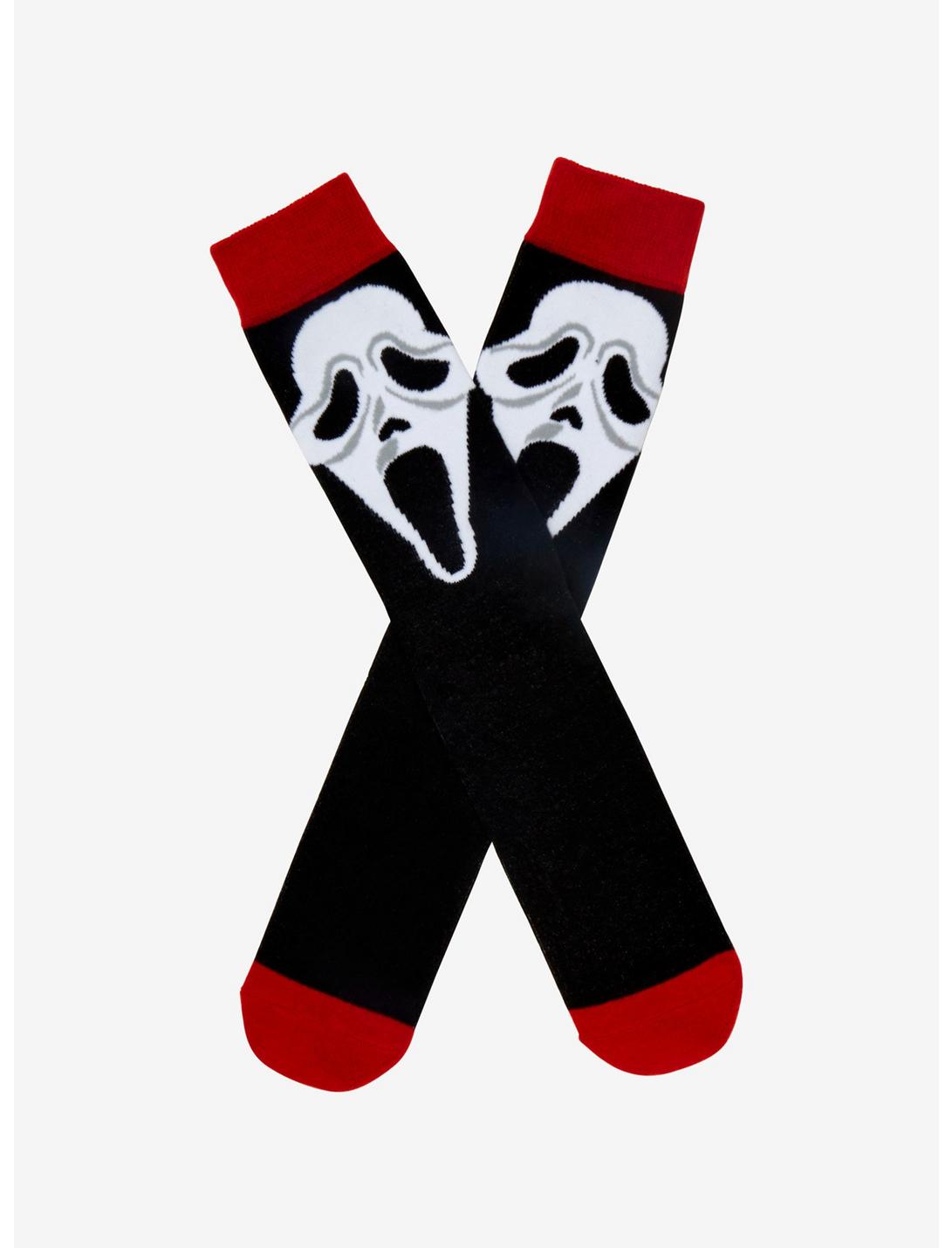 Scream Ghost Face Mask Crew Socks, , hi-res