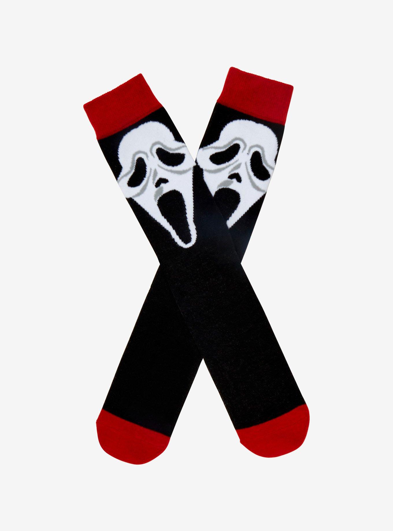 Scream Ghost Face Mask Crew Socks, , hi-res