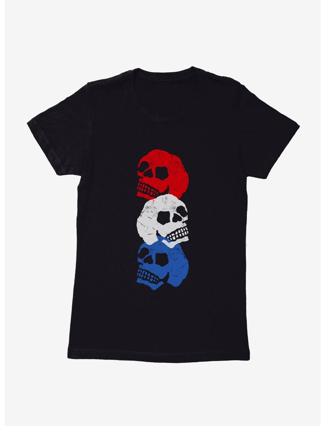 iCreate Americana Red, White, And Blue Skulls Womens T-Shirt, , hi-res