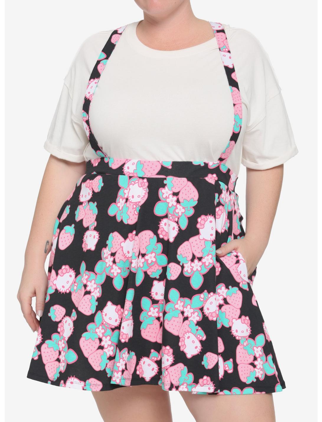 Hello Kitty Strawberry Suspender Skirt Plus Size, MULTI, hi-res