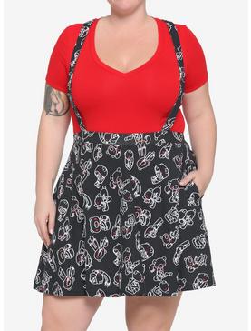 Gloomy Bear Outline Suspender Skirt Plus Size, , hi-res