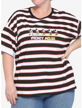 Her Universe Disney Mickey Mouse Lineup Stripe Girls T-Shirt Plus Size, , hi-res