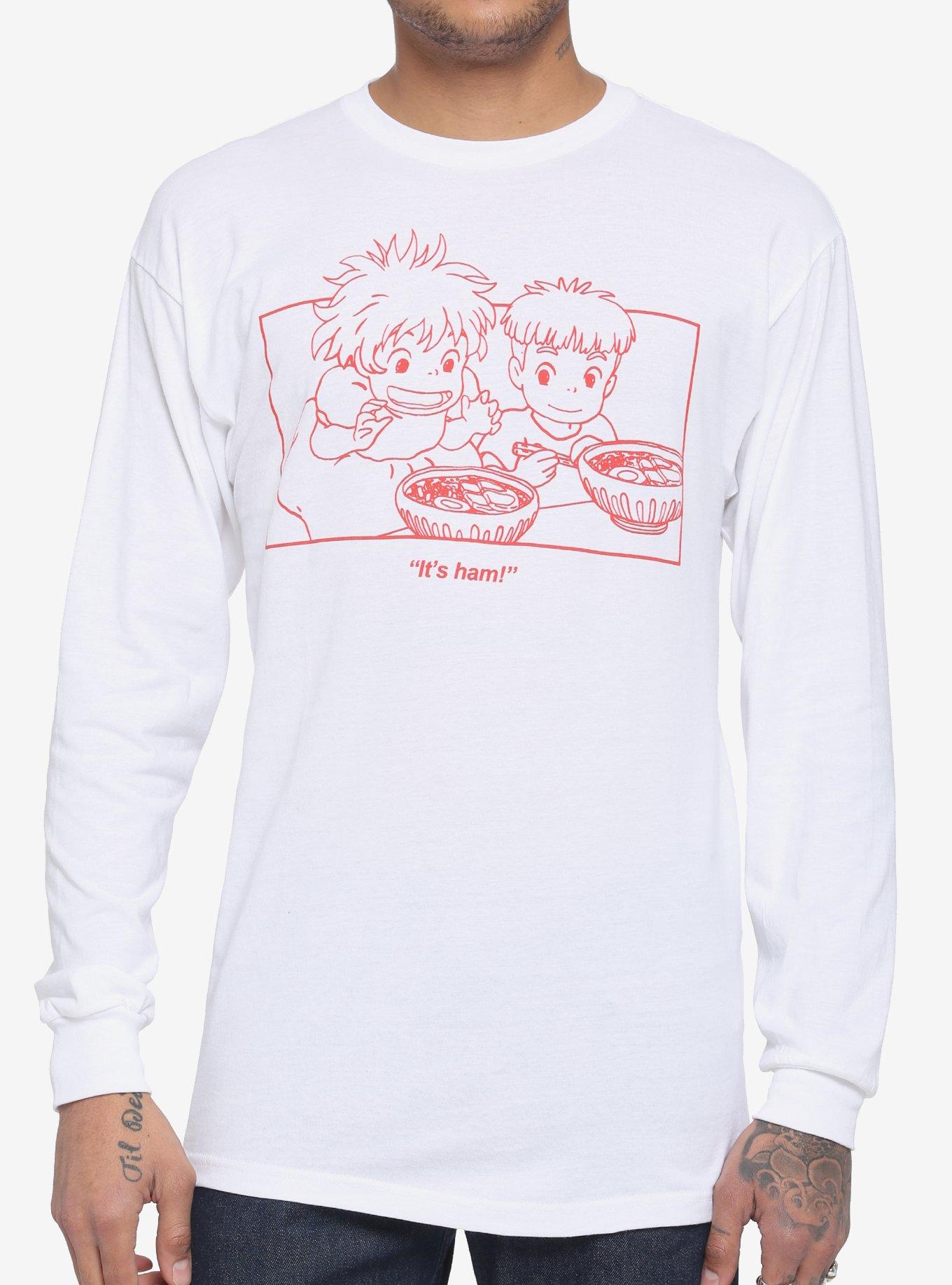 Studio Ghibli Ponyo Ham Long-Sleeve T-Shirt, RED, hi-res