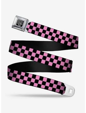 Checker Print Seatbelt Belt Baby Pink, , hi-res