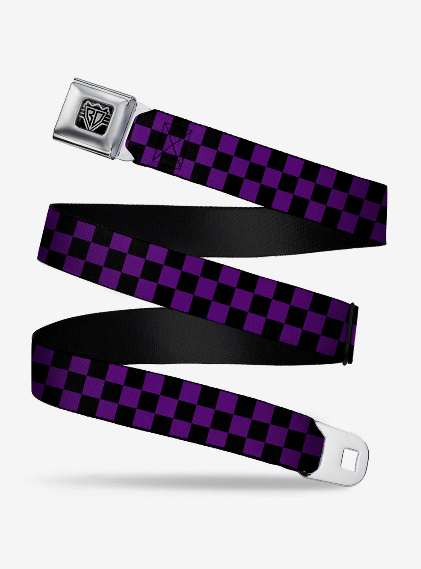 BUCKLEDOWN Checker Print Seatbelt Belt Purple