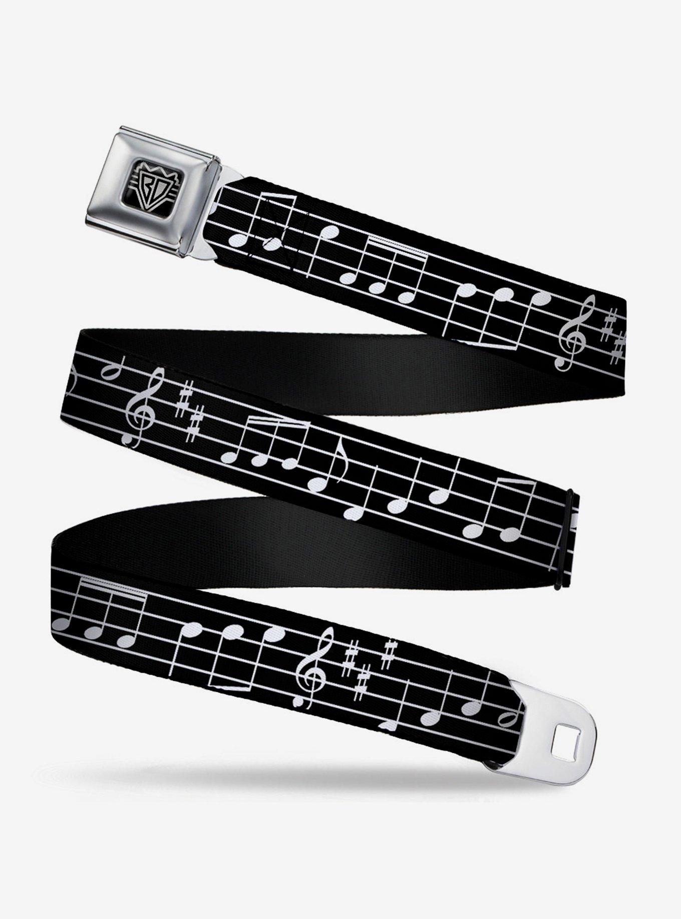 Music Notes Seatbelt Belt, OLIVE, hi-res
