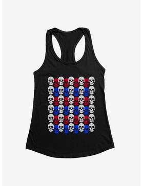 iCreate Americana Skulls Grid Womens Tank Top, , hi-res