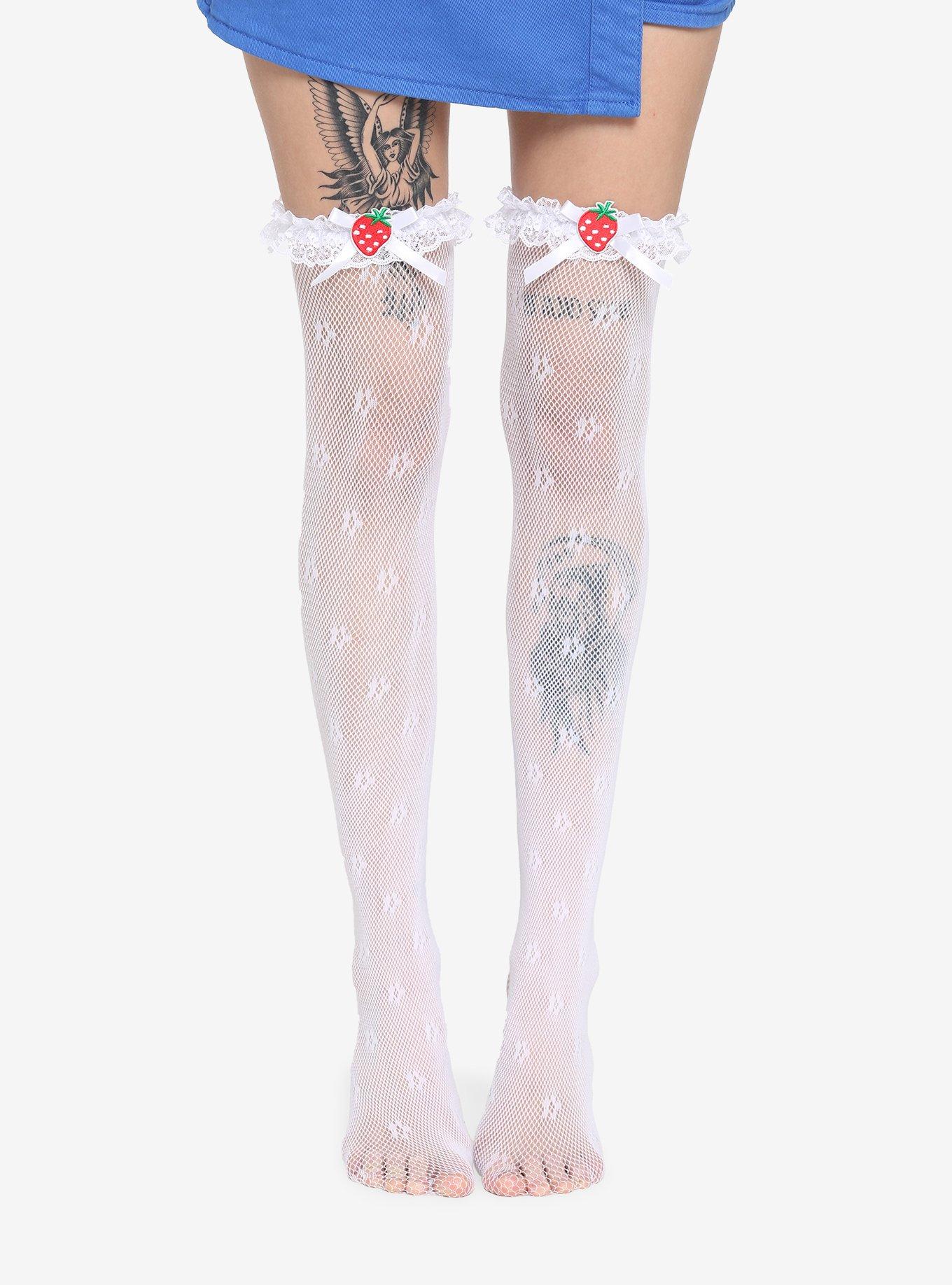 White lace outlet thigh highs