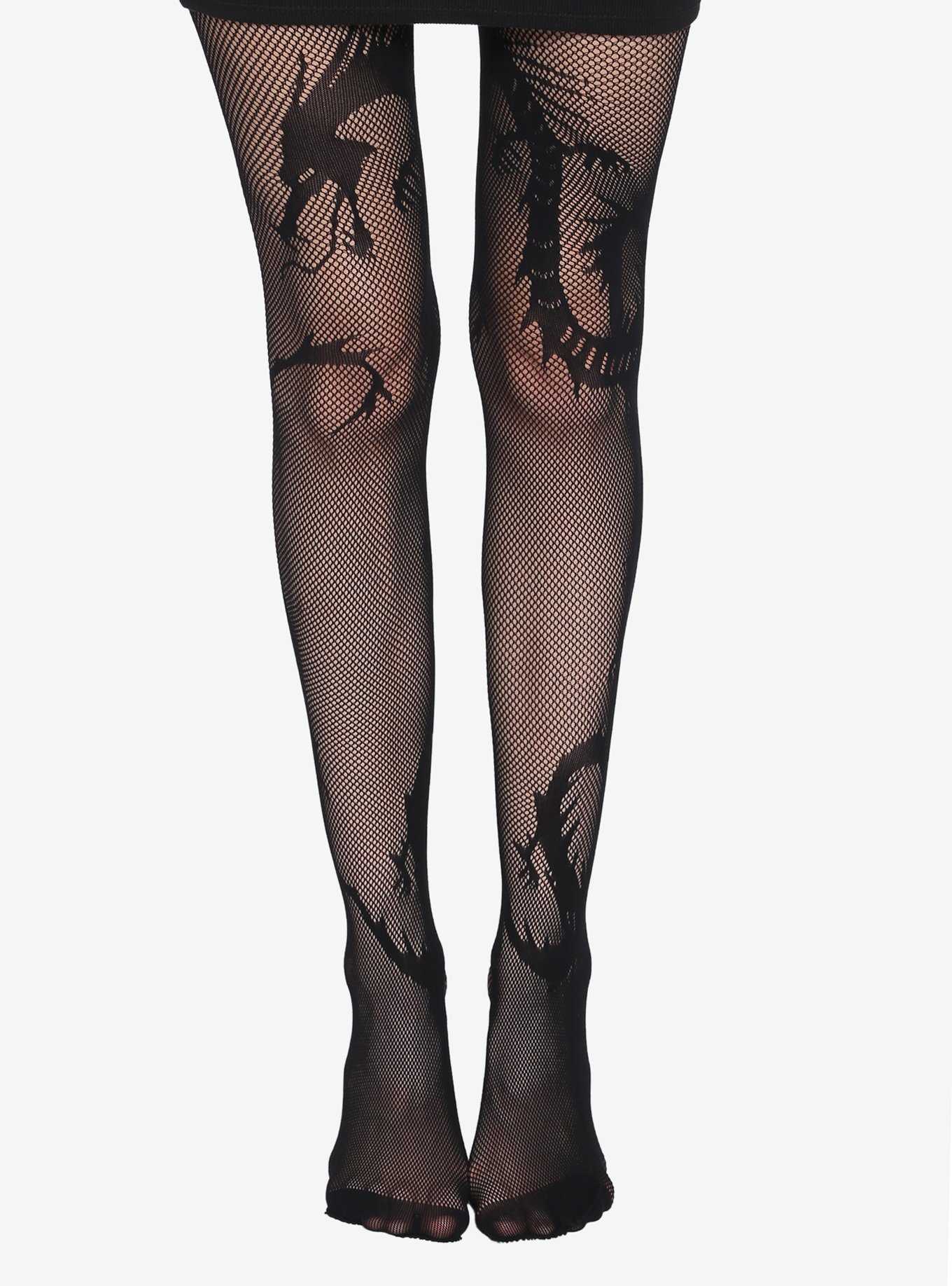  Hot Topic Black Medium Fishnet Tights BLACK OS: Clothing, Shoes  & Jewelry