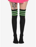 Neon Green Varsity Stripe Over-The-Knee Socks, , hi-res