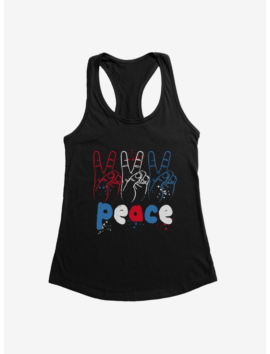 iCreate Americana Painted Peace Signs Womens Tank Top, , hi-res