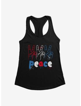 iCreate Americana Painted Peace Signs Womens Tank Top, , hi-res