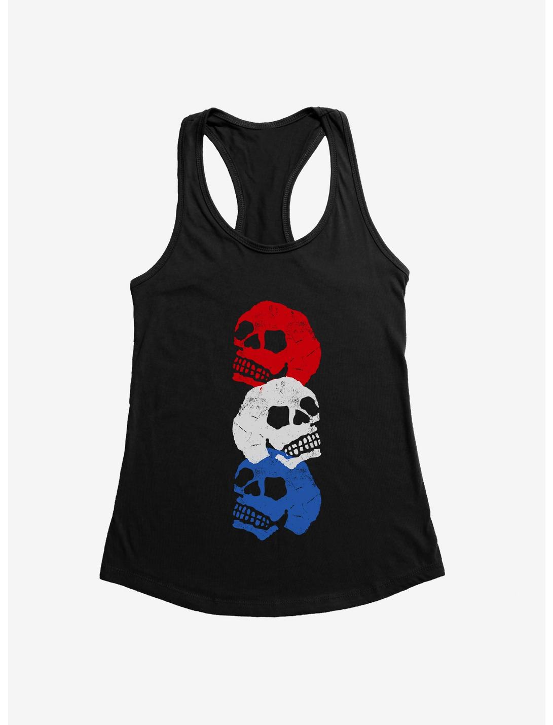 iCreate Americana Red, White, And Blue Skulls Womens Tank Top, , hi-res