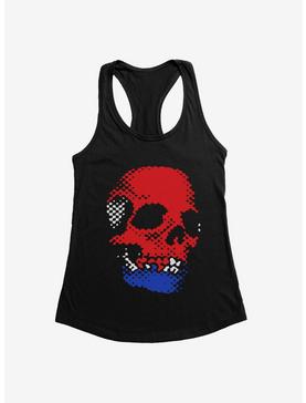 iCreate Americana Dotted Skull Womens Tank Top, , hi-res