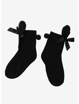 Black 3D Bunny Ear Ankle Socks, , hi-res