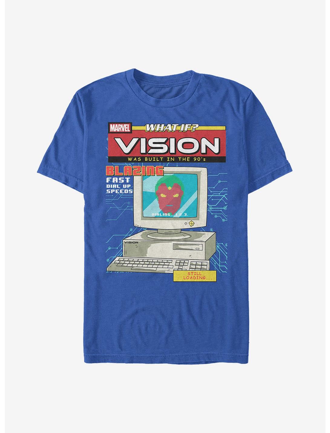 Marvel What If?? Vision Was Built In The 90's T-Shirt, ROYAL, hi-res