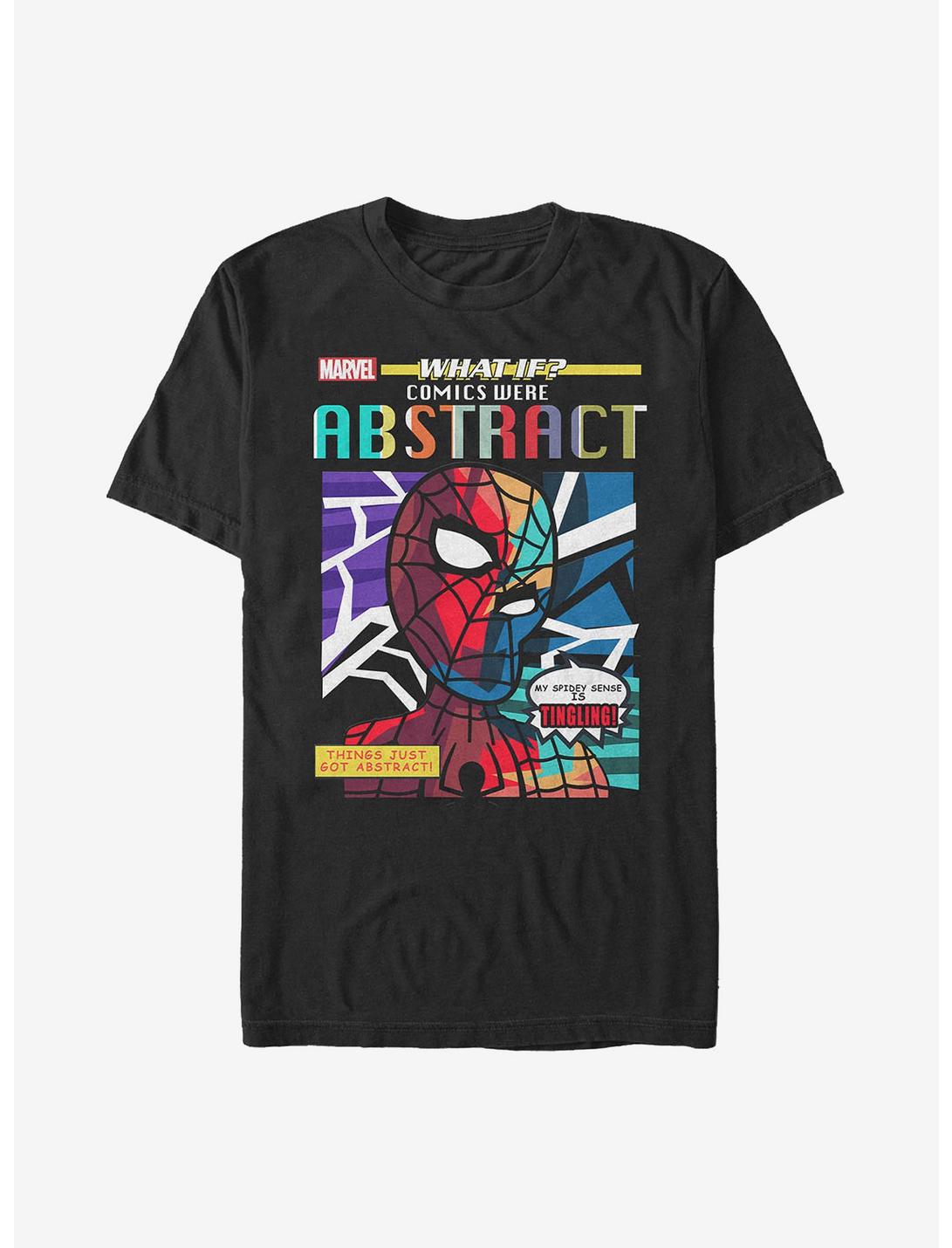 Plus Size Marvel What If?? Comics Were Abstract Spider-Man T-Shirt, BLACK, hi-res