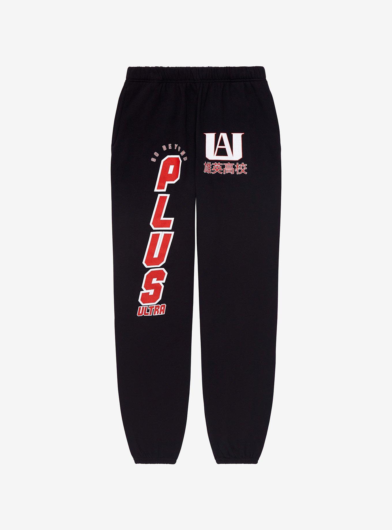 My Hero Academia Anime Deku and Plus Ultra Men's Black Sweatpants - S 