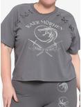 The Witcher Lace-Up Girls Raglan T-Shirt Plus Size, GREY, hi-res