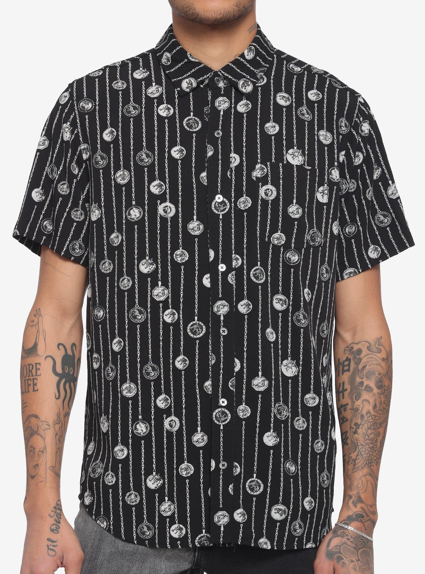 The Witcher Medallion Woven Button-Up, GREY, hi-res