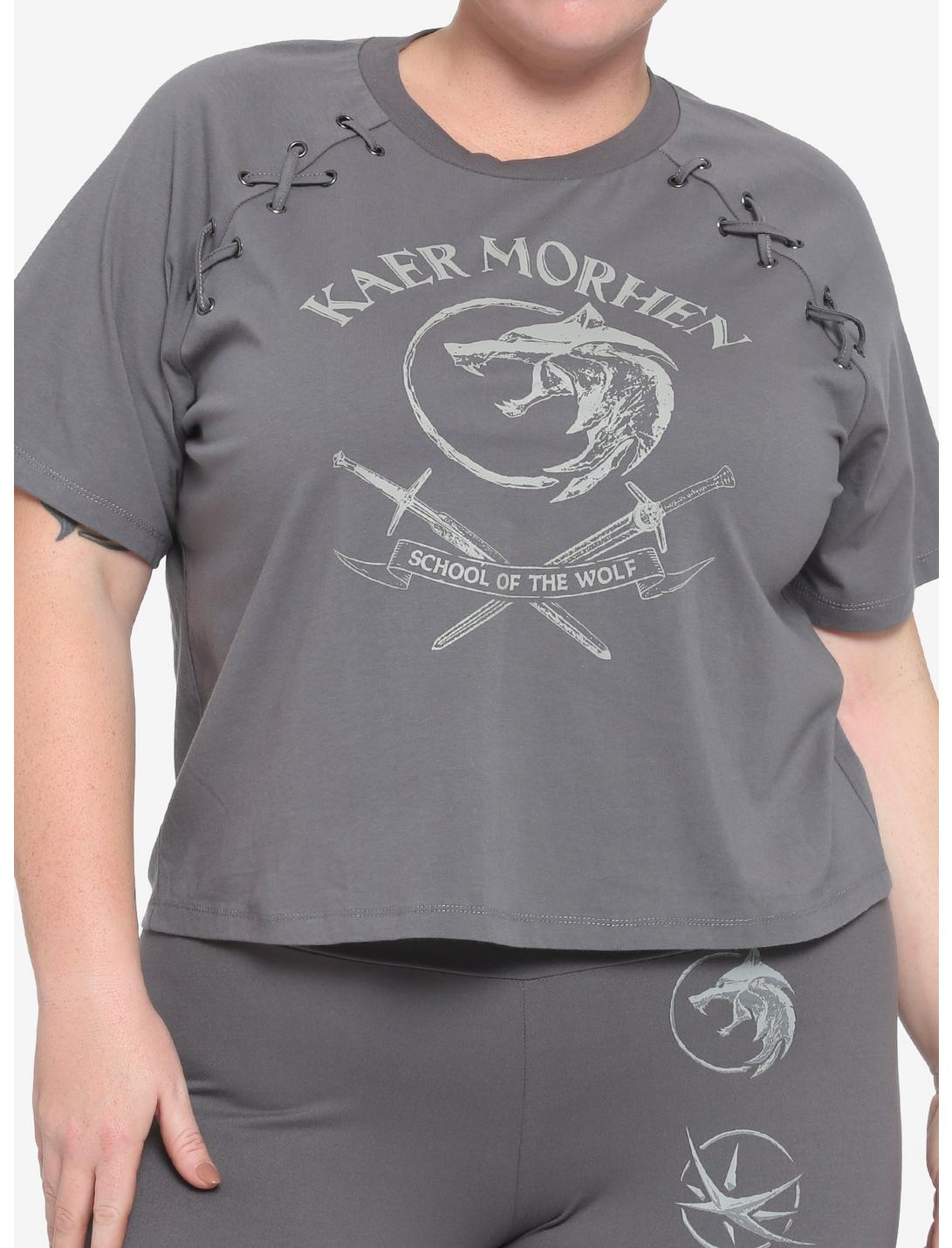 The Witcher Lace-Up Raglan T-Shirt Plus Size, MULTI, hi-res