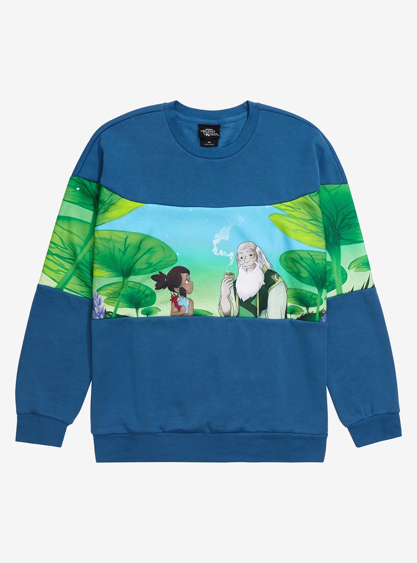 The Legend of Korra Iroh & Korra Panel Crewneck - BoxLunch Exclusive, LIGHT BLUE, hi-res