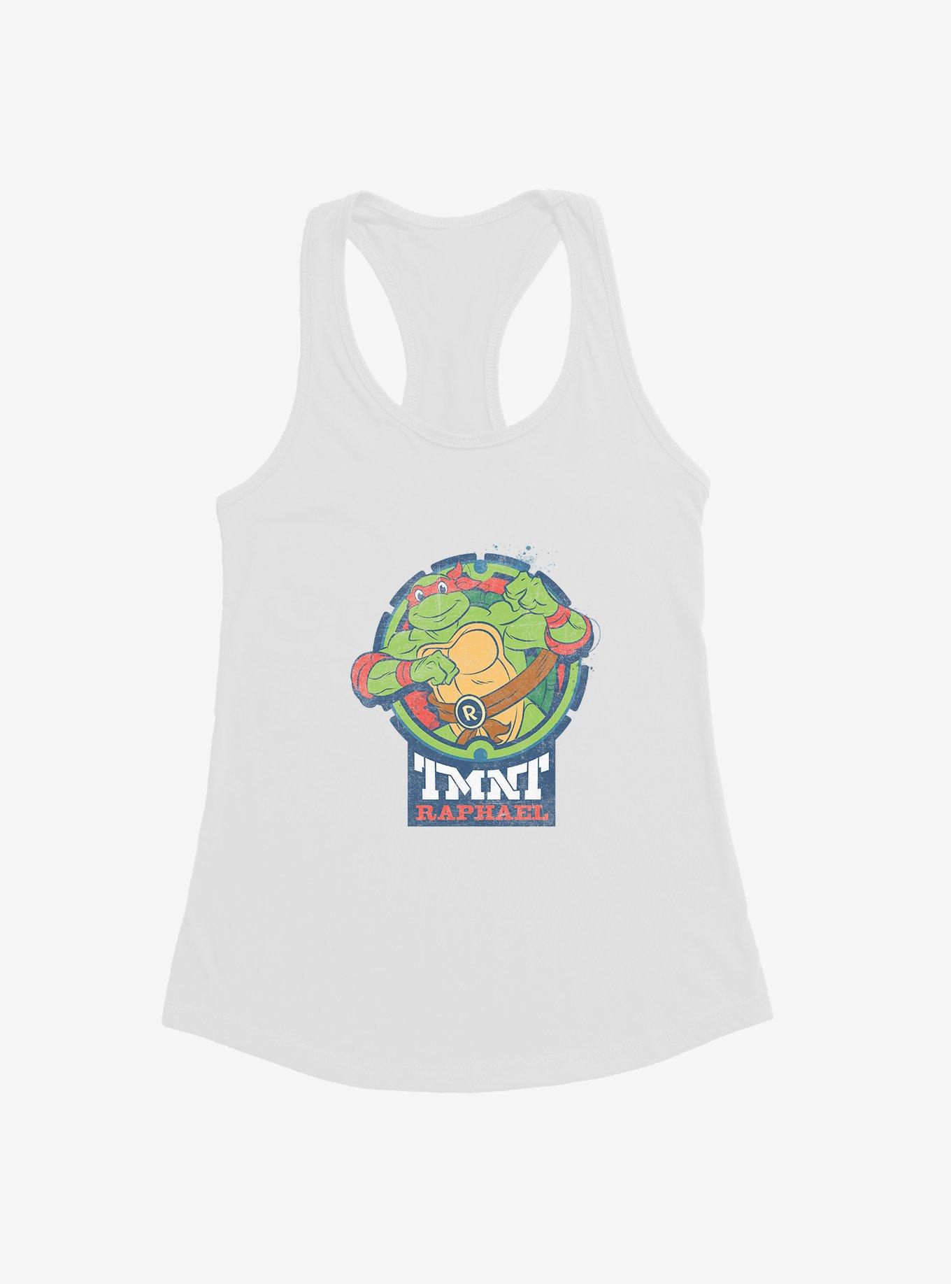 Teenage Mutant Ninja Turtles Raphael Badge Girls Tank, WHITE, hi-res