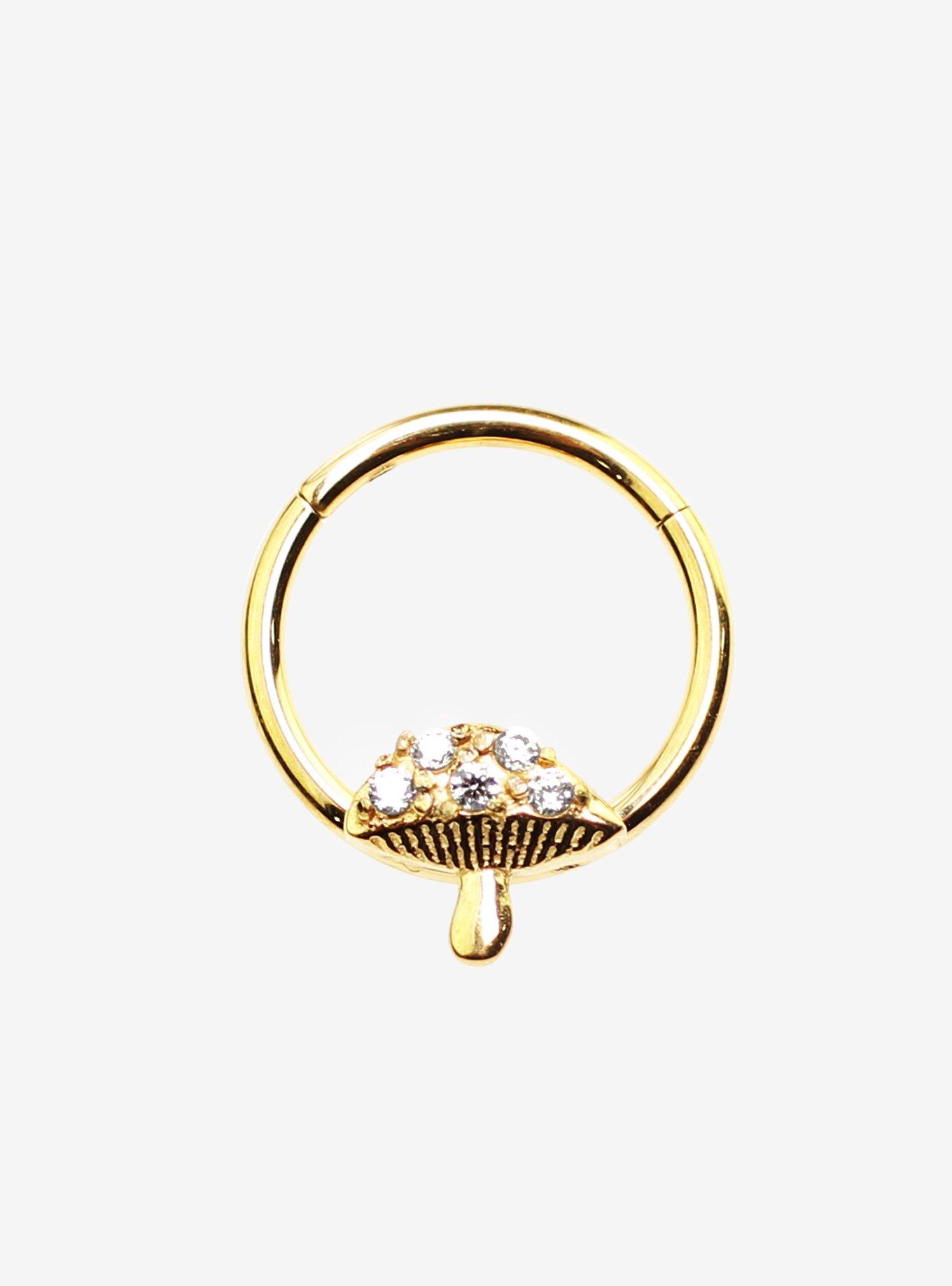 Steel Gold Mushroom Hinged Clicker, GOLD, hi-res