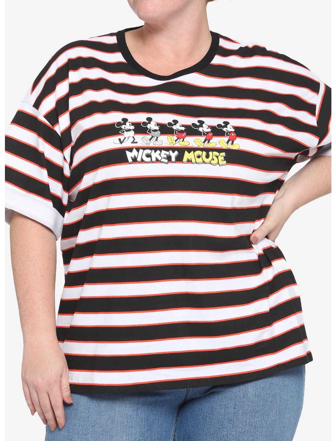 Her Universe Disney Mickey Mouse Lineup Stripe T-Shirt Plus Size, MULTI, hi-res