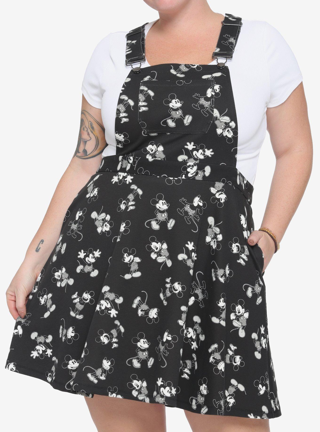 Her Universe Disney Mickey Mouse Black & White Skirtall Plus Size, MULTI, hi-res