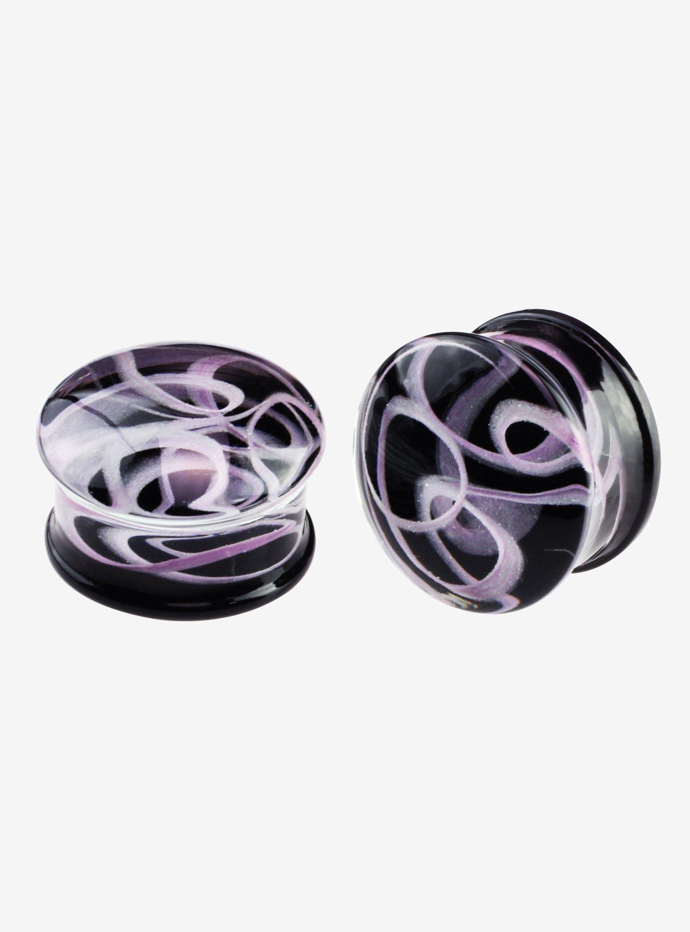 Glass Purple Swirl Plug 2 Pack, MULTI, hi-res