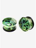 Glass Neon Green Swirl Plug 2 Pack, MULTI, hi-res