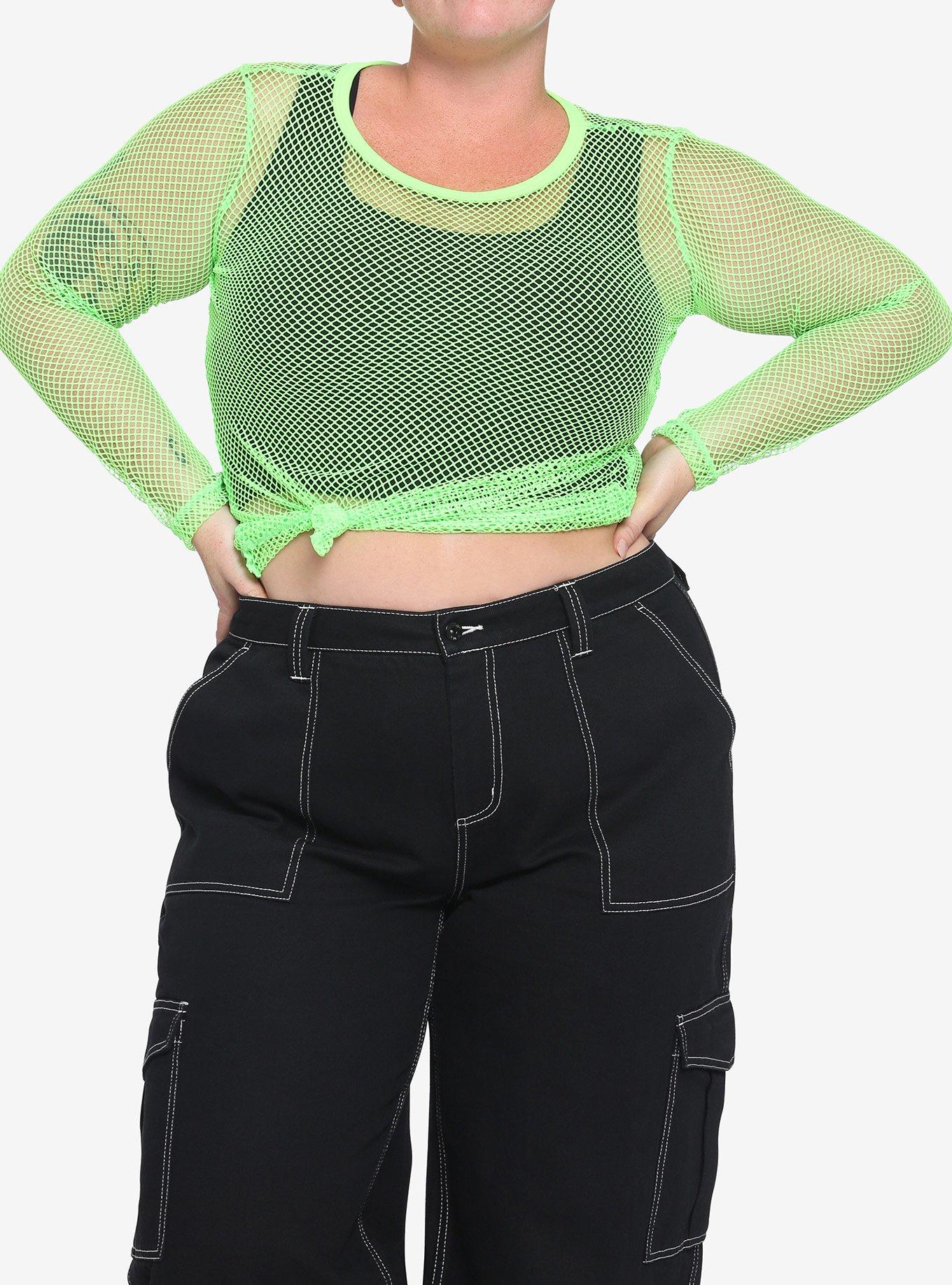 Neon fishnet hot sale top plus size