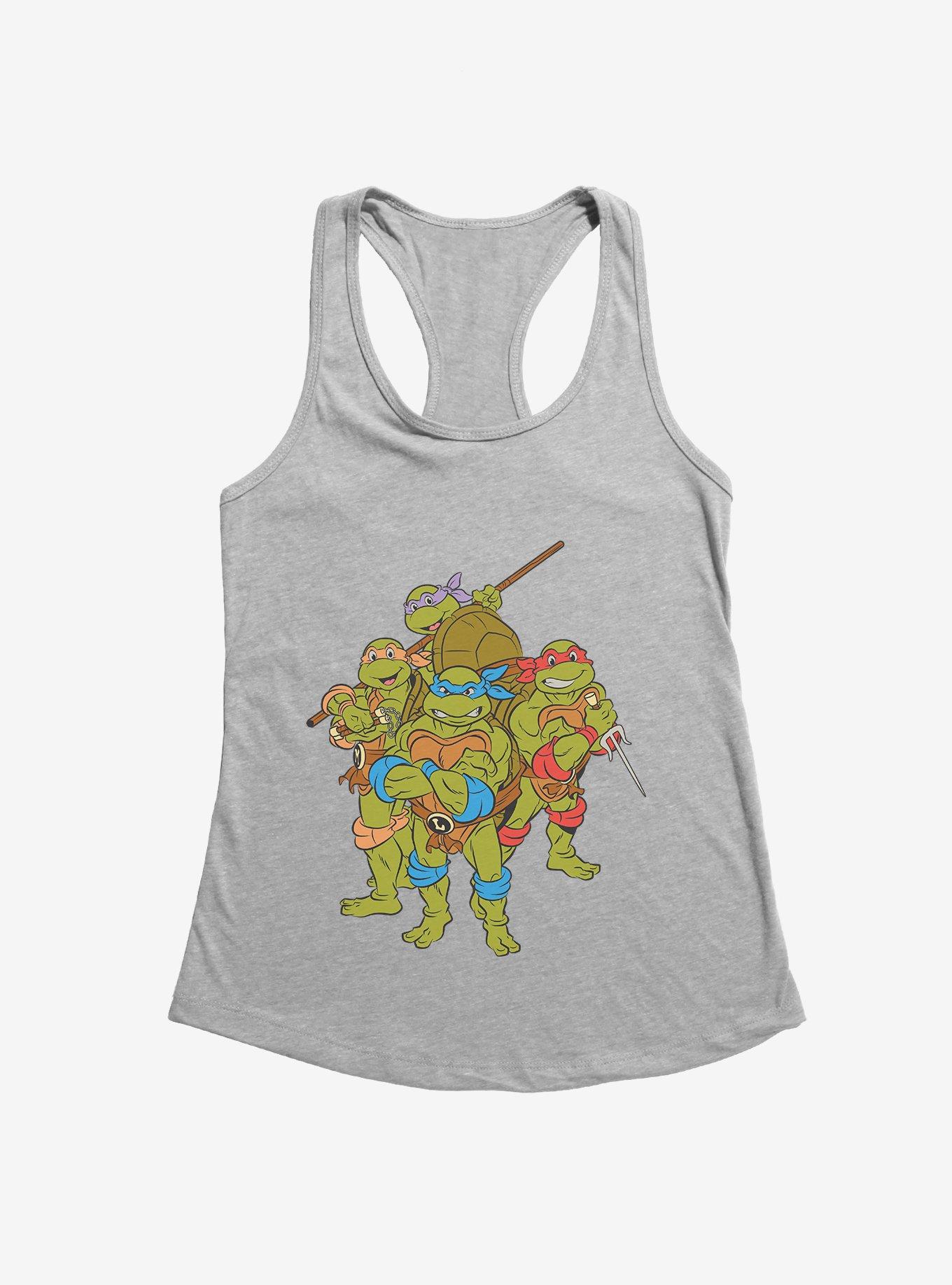 Teenage Mutant Ninja Turtles Group Pose Girls Tank, HEATHER, hi-res