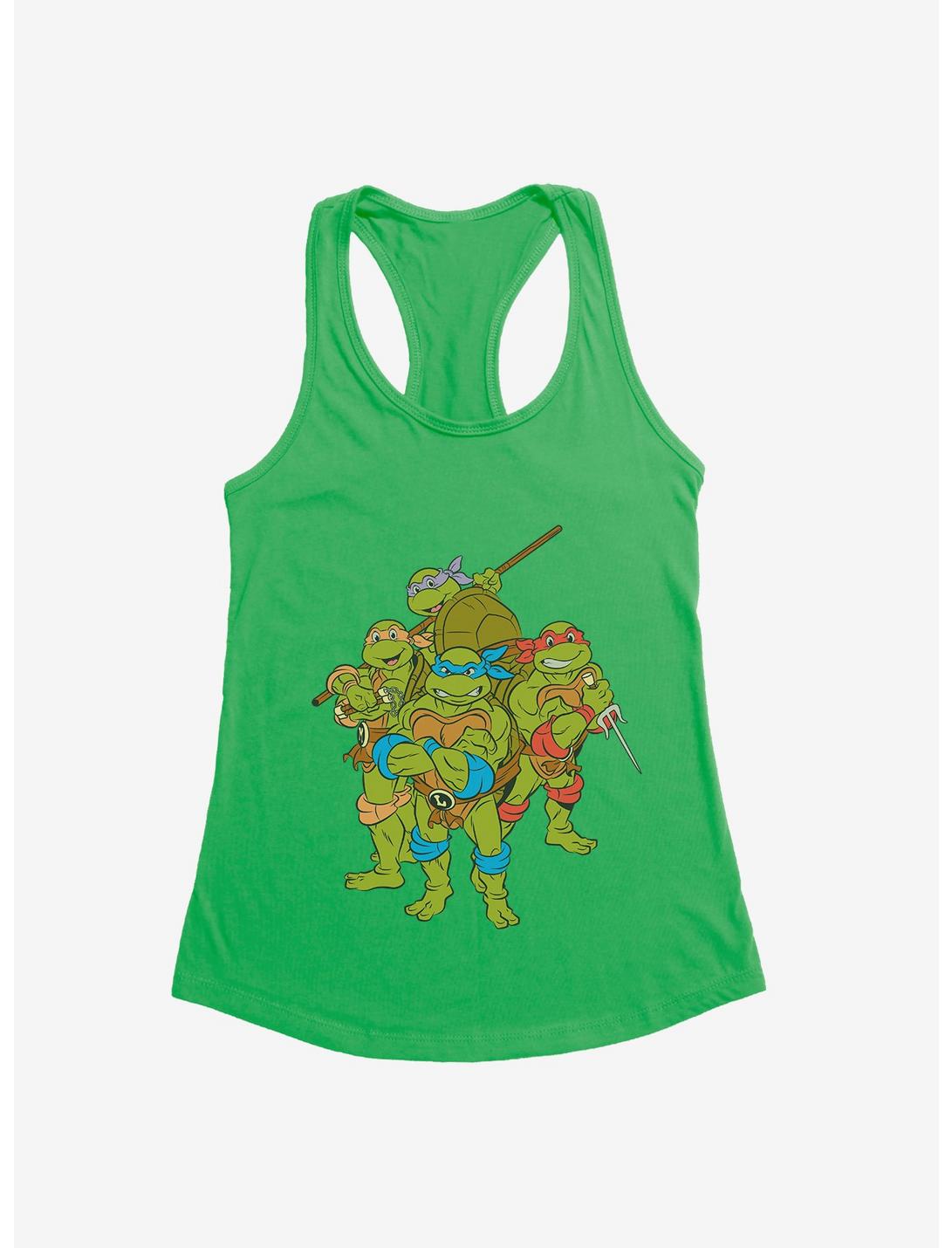 Teenage Mutant Ninja Turtles Group Pose Girls Tank, KELLY GREEN, hi-res