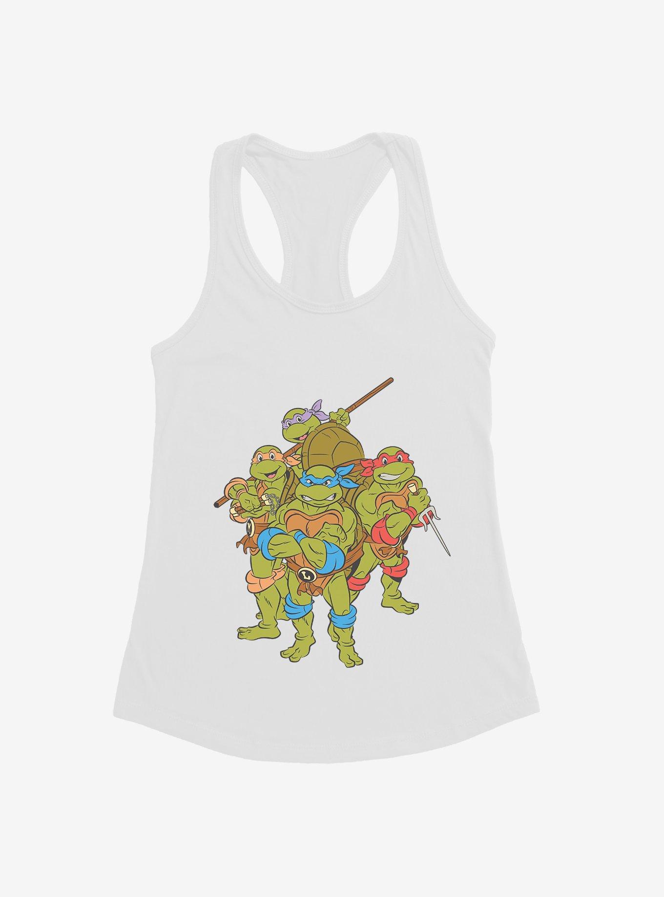 Teenage Mutant Ninja Turtles Group Pose Girls Tank, WHITE, hi-res