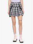 Pastel Plaid Grommet Suspender Skirt, PLAID - MULTI, hi-res