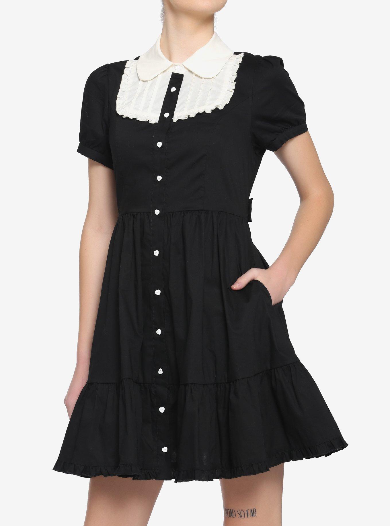 Hot topic black 2025 dress white collar