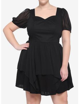 Black Sweetheart Lace-Up Back Dress Plus Size, , hi-res