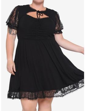 Black Sweetheart Lace Dress Plus Size, , hi-res